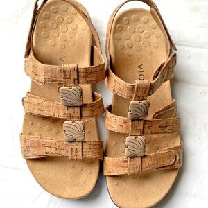 New Vionic Women's Gold Cork Backstrap Sandal Size: 7M